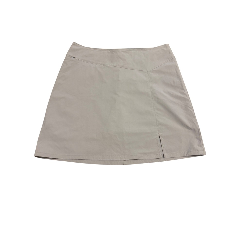 Patagonia Skort Women 12 Tan Pre-Loved Side Zip Activewear Hiking Slit 58616SP